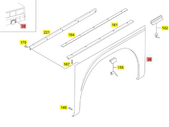 Slika Zadnji blatobran S400, HD, HDH, DT  L – A6297504706