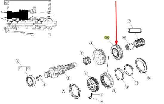 Slika Gearbox shaft gear 0011123930