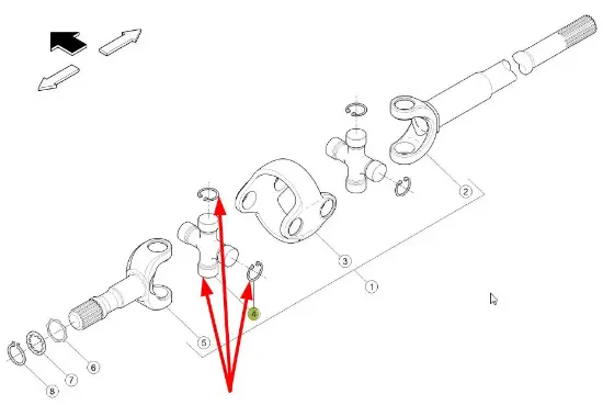 Slika Front axle cross 73 x 73 x 27 CLAAS 0011456030