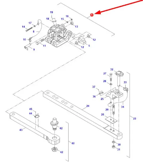 Slika Attachment of the lower beam of the agricultural hitch 0098158400000