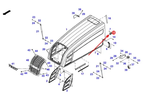 Slika Bonnet lock latch 117501021080