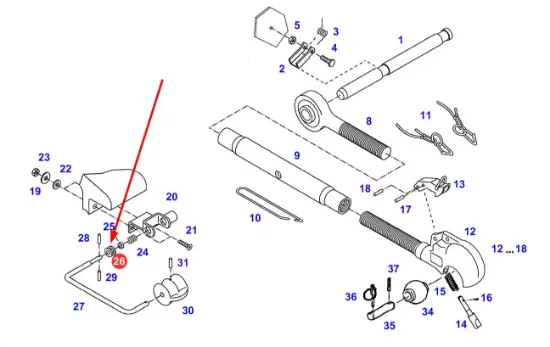 Slika Plastic sleeve for front central link mounting 140600030240