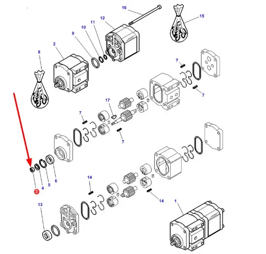 Slika Hydraulic pump 6-corner nut M12 1440953X1