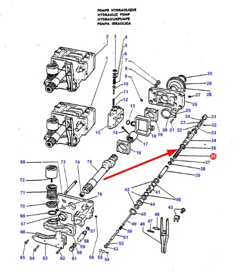 Slika Hydraulic pump spring 180940M1