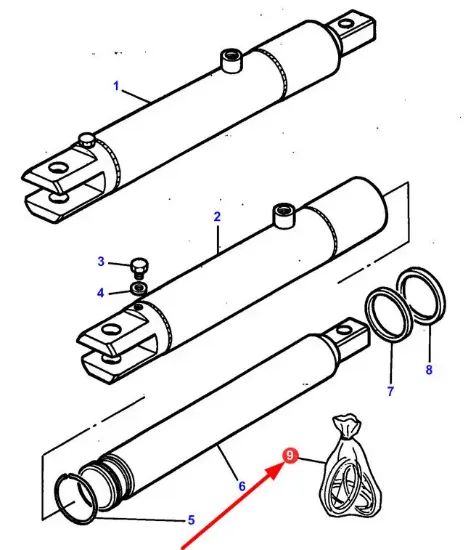 Slika Auxiliary lift cylinder seals 1810898M91