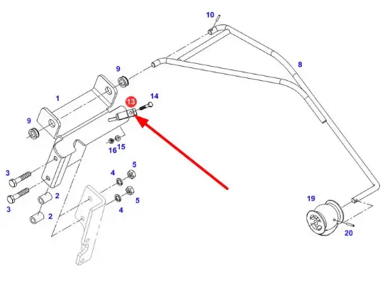 Slika Rear linkage hanger mounting bracket 184870050130