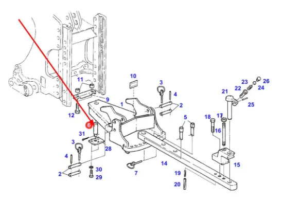 Slika Lower hitch mounting pin 186503120030