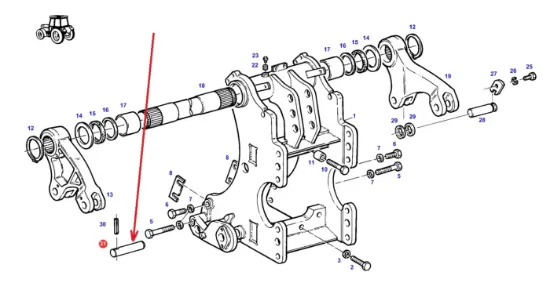 Slika Rear suspension pin left 186861900010