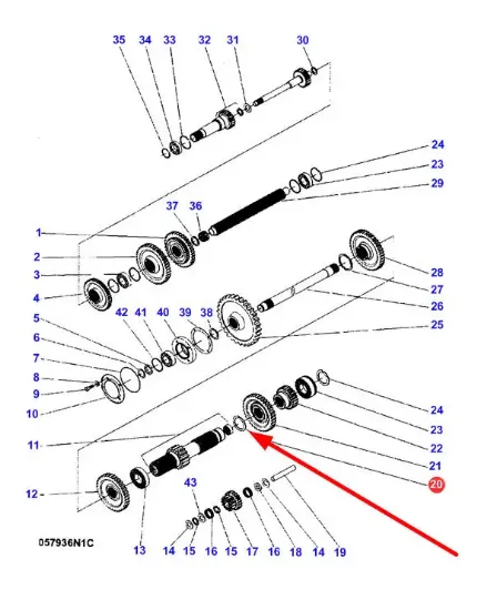 Slika Gearbox shaft ring 195500M1