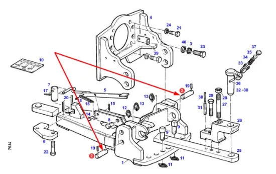 Slika Lower hitch mounting pin 198870030210