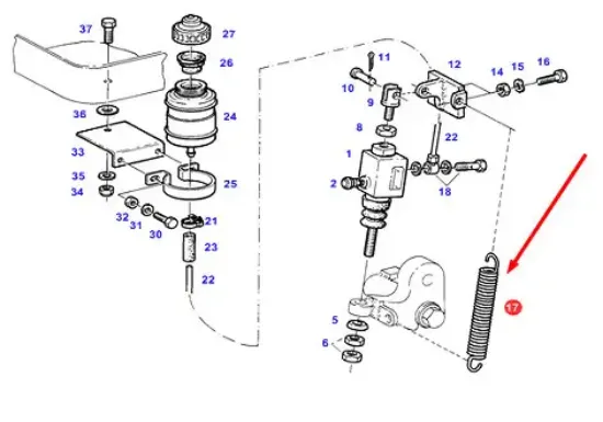 Slika AGCO foot brake extension spring 275100070081