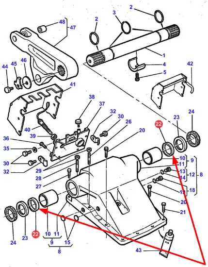 Slika Rear linkage arm shaft sleeve 3045416M1