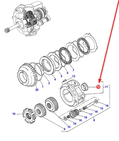 Slika PTO shaft clutch bushing 3388556M1