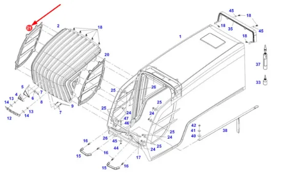 Slika Right side bonnet mesh 339500020440