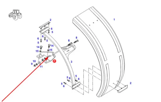 Slika Front right fender frame mounting bracket 339700030020