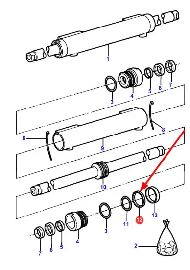 Slika Front axle cylinder seal 3404673M1