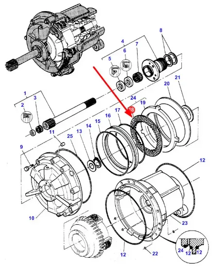 Slika Friction disc 154 x 221,6 x 4, 6 teeth gear 3581334M2