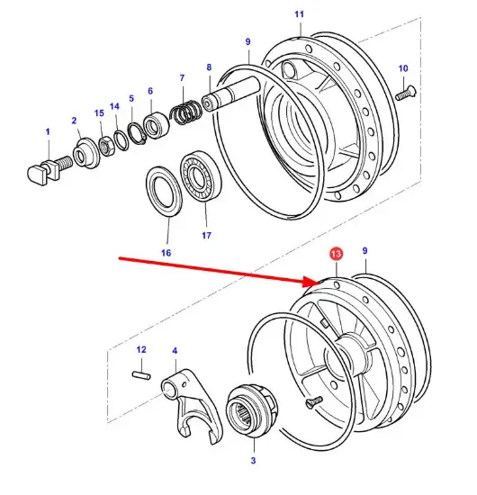 Slika Differential lock cover 3614194M2