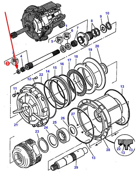 Slika Oil seal ring 28 x 38 x 7 mm gearbox 3615302M1