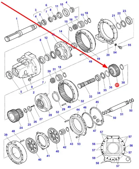 Slika Rear planetary gear central gear 3716487M3