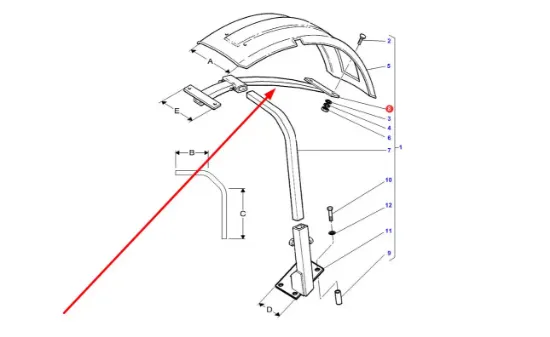 Slika Mudguard holder 140mm 3762101M2