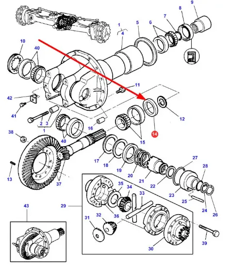 Slika Front axle drive transmission spacer ring 3764234M1