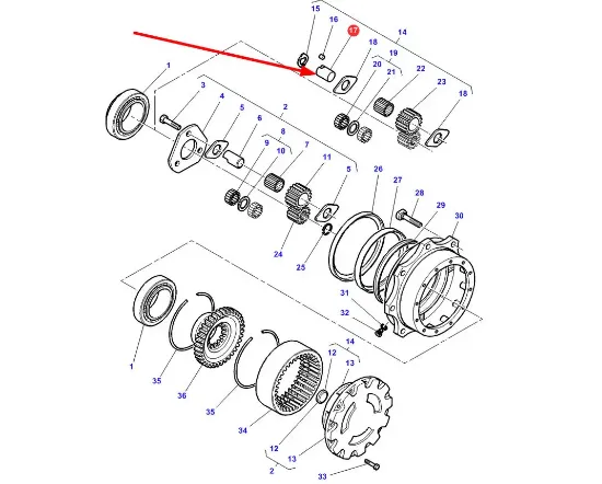 Slika Satellite wheel axle for final drive 3765453M1