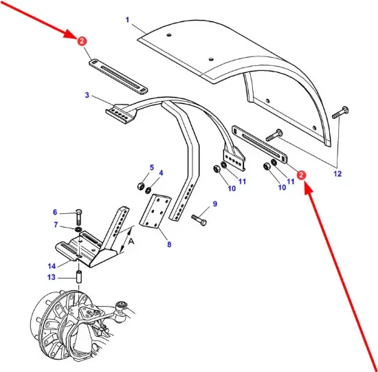 Slika Mudguard mount 400mm 3777587M2