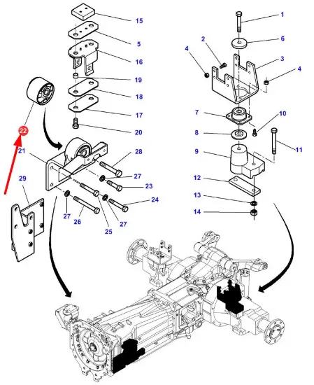 Slika Metal-rubber shock absorber 3786281M2