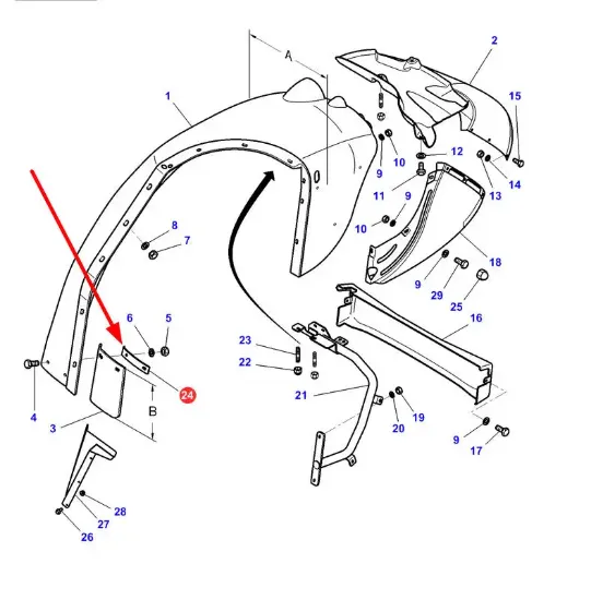 Slika Left fender support 3787196M1