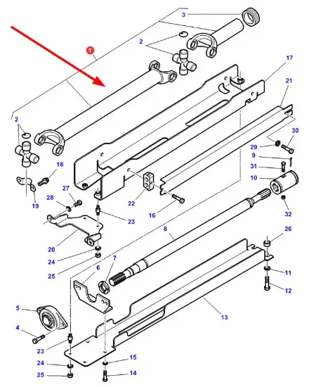 Slika AGCO 3789504M2 Front Axle PT Shaft