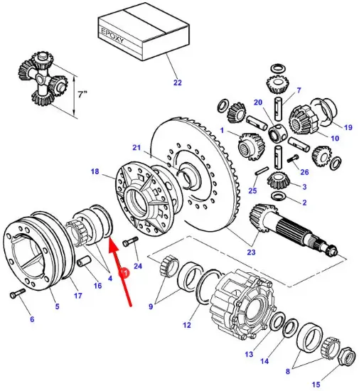 Slika Rear axle differential spacer 0,5mm 3796209M1