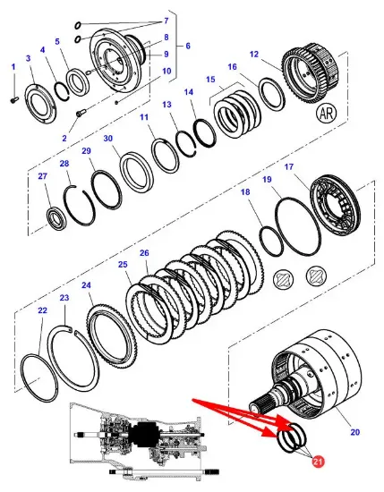 Slika Clutch shaft sealing ring 60 x 65 x 2,35 3796349M1