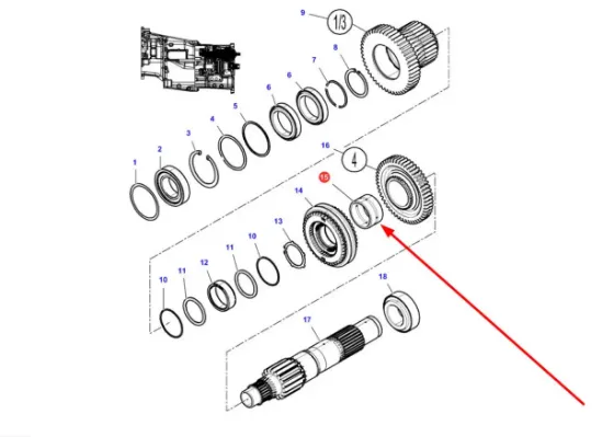 Slika Gearbox shaft lubrication sleeve 3799328M1