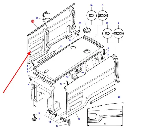 Slika Hood cover right 3807557P92