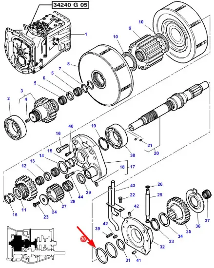 Slika Gearbox plastic ring 54 x 59 x 2 mm 3815125M1