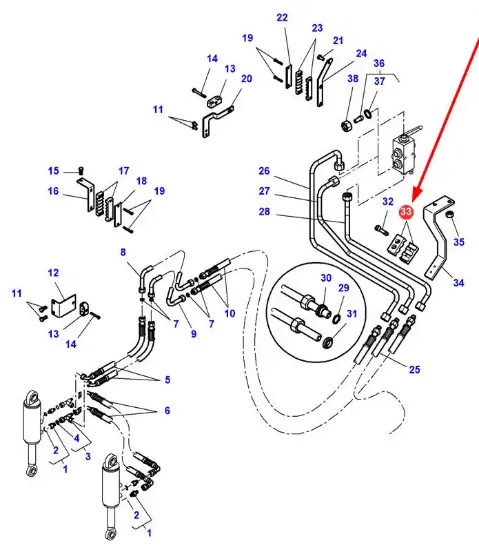 Slika Front linkage cable holder 4275213M2