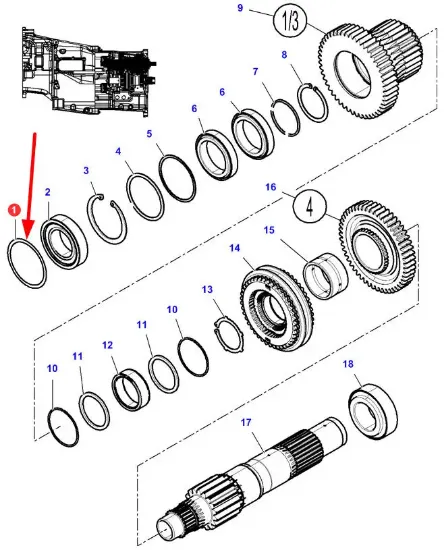 Slika Gearbox shaft spacer 0,55 mm 4300013M1