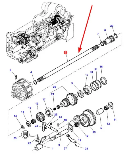 Slika PTO clutch shaft 4302002M2