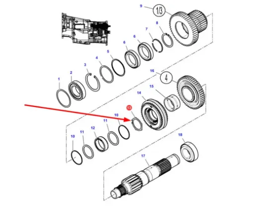 Slika Gearbox shaft retaining ring 4302872M1