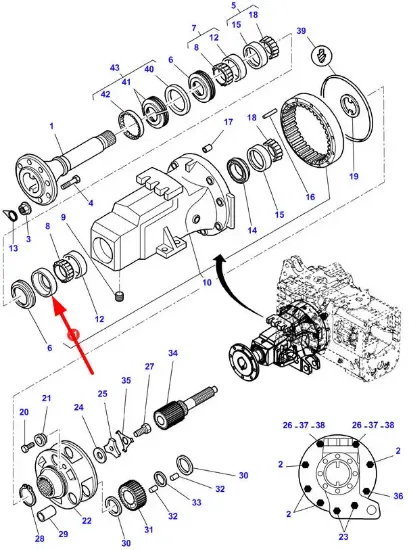 Slika AGCO 4305947M1 Rear Axle Housing Metal Ring