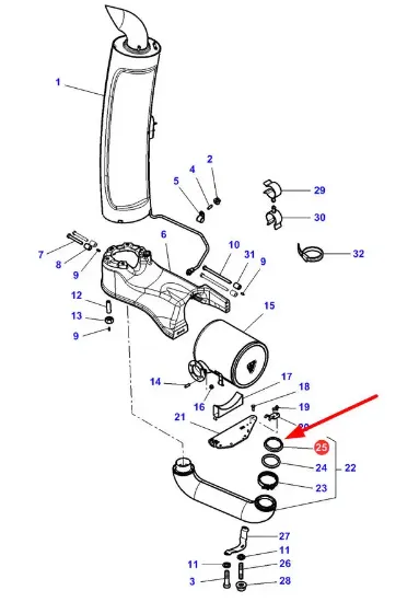 Slika Exhaust pipe sealing ring 4351752M1