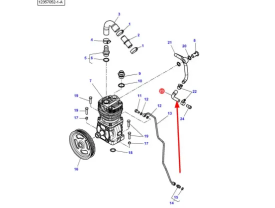 Slika Rubber compressor oil return elbow 4388862M1