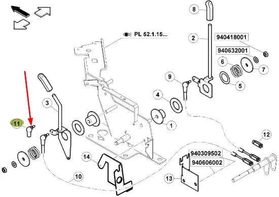 Slika Ball joint of the control rod of the three-point linkage 6005029104