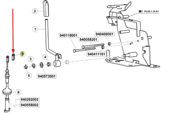 Slika Rear linkage control rod fork 6005029105