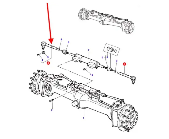 Slika Front axle ball joint L=240 mm Sparex 70602