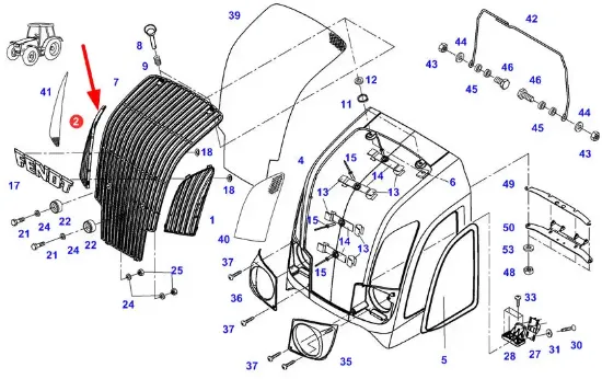 Slika AGCO 716500020220 Hood Side Grill