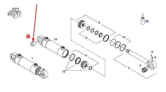 Slika Rear linkage piston sleeve 71806069