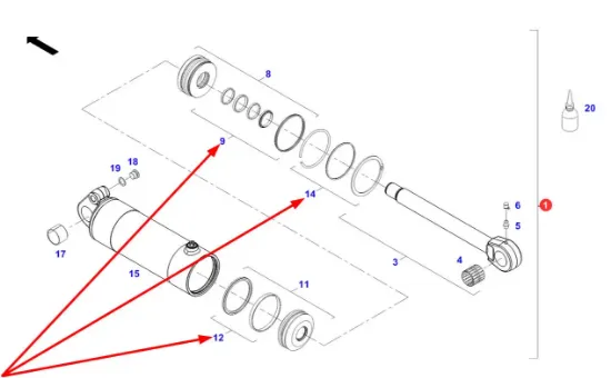 Slika Rear linkage cylinder seal kit 71806108