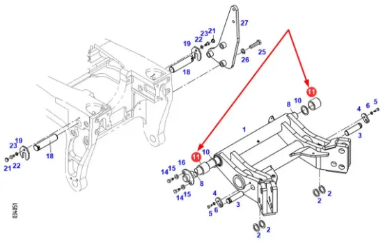 Slika Axle bushing front linkage 40.5 x 54 x 48 718922011250